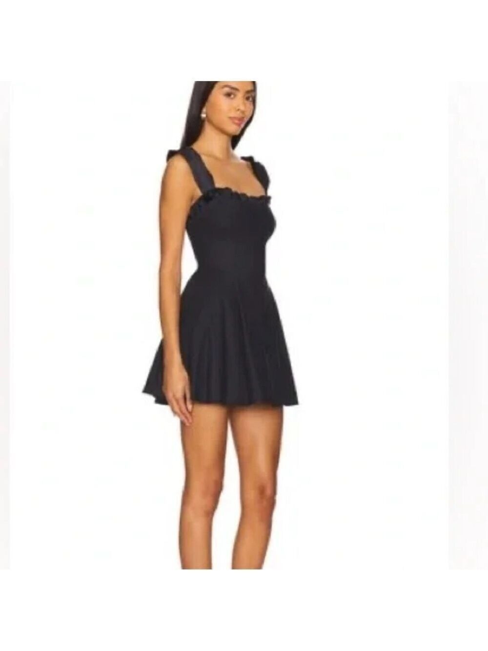 Free People Midnight Magic Mini Voluminous Black Dress Fairy Grunge Bohemian L - Picture 6 of 15